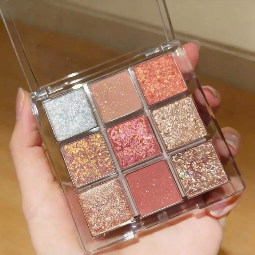 9 Colors Eyeshadow Palette Matte Shimmer Glitter Eye Makeup DIY Punk Smokey Black Grey Eye Shadow Smoky Rose Pink Eyeshadow view 4