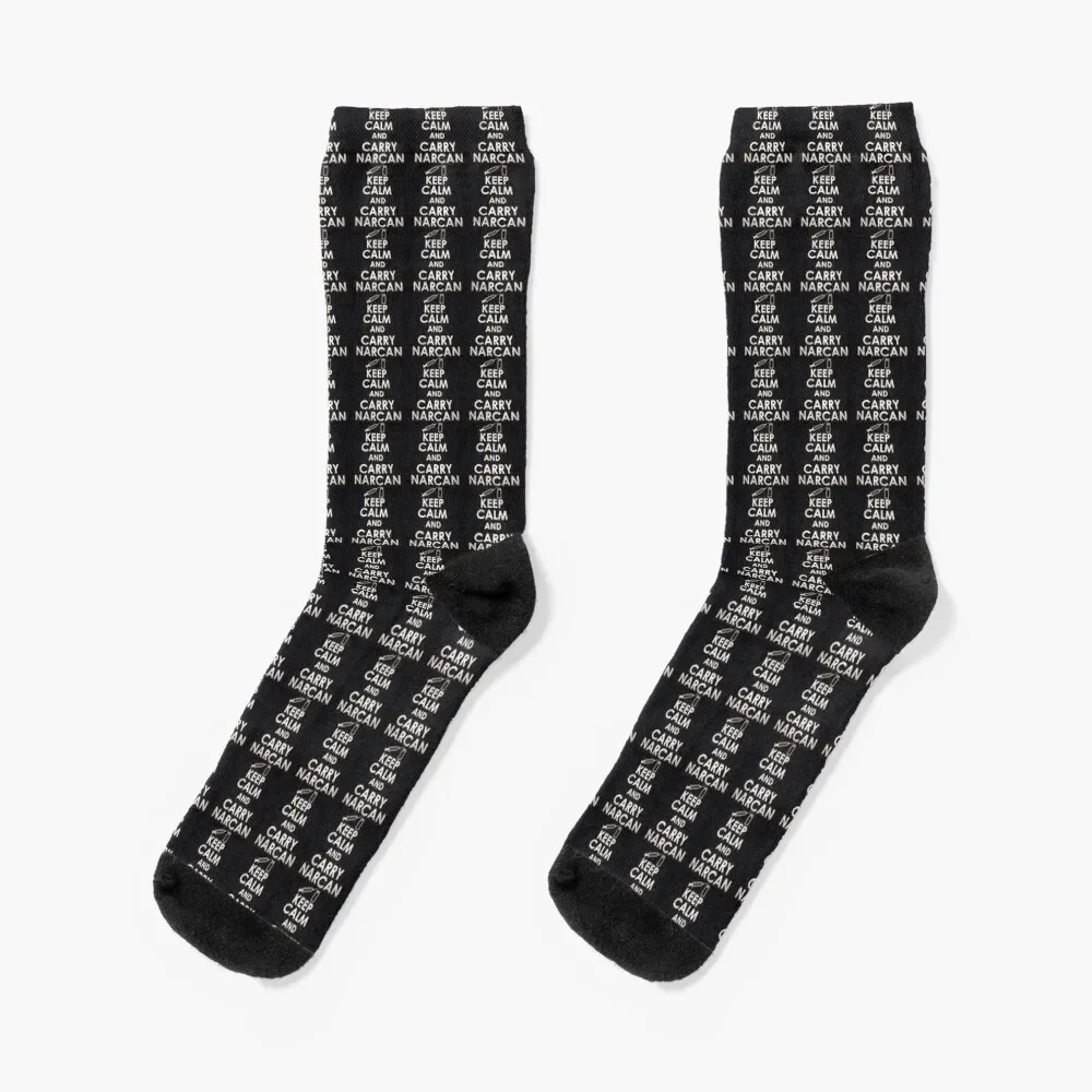 

Keep Calm and carry Narcan Socks football hockey funny sock Socks Men's Women's