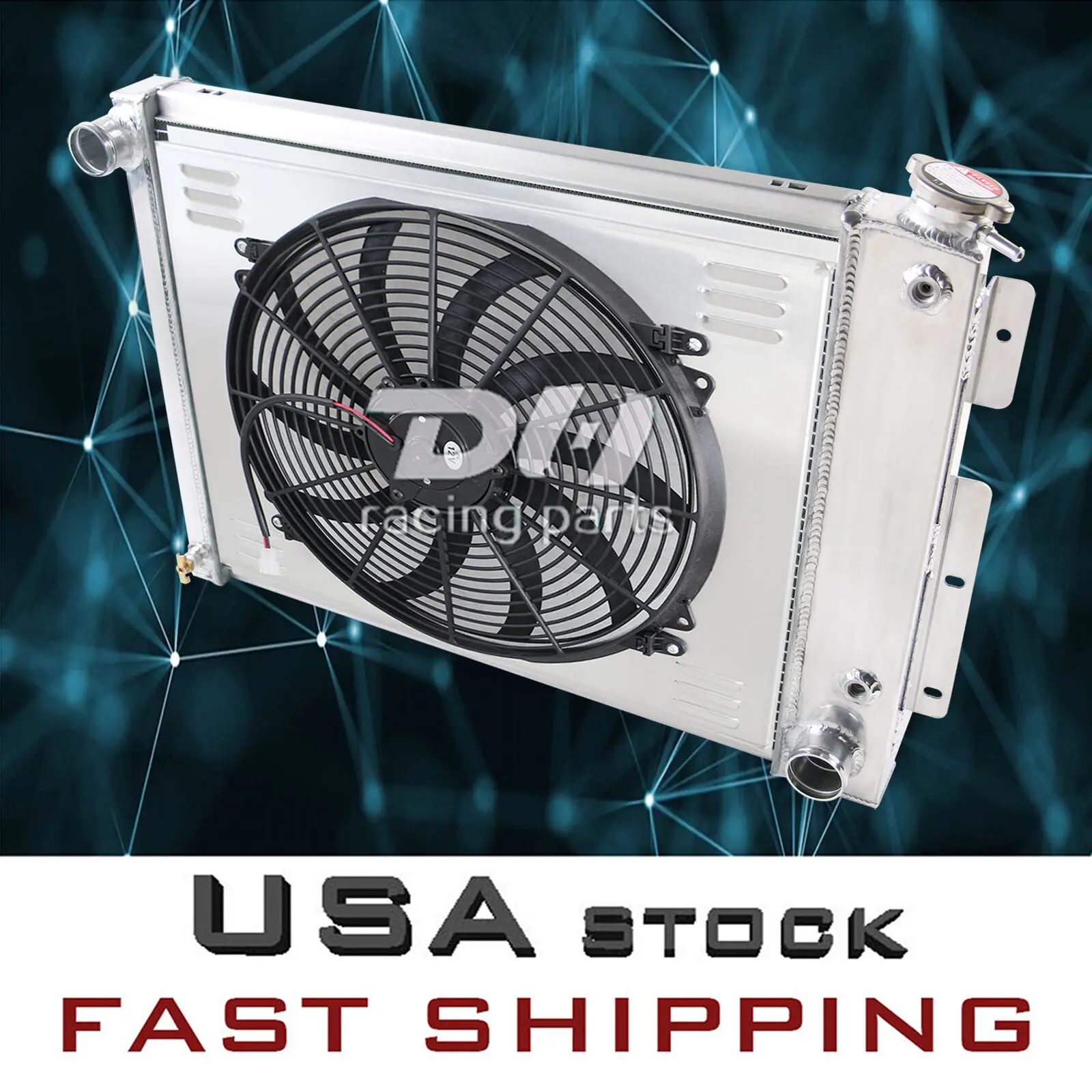 

Для 1967-1969 68 Chevy Camaro/Pontiac Firebird 2-дверный 4-рядный радиатор + кожух + вентилятор