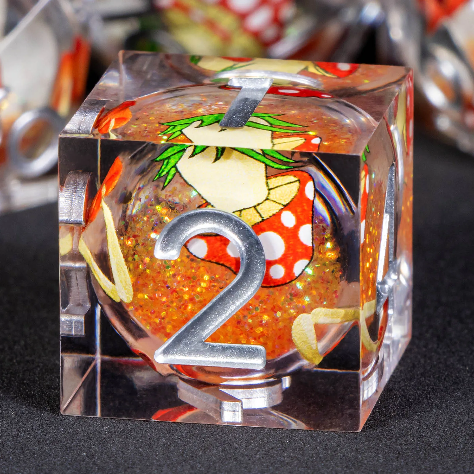 مجموعة نرد الفطر السائل الأساسية للعب الأدوار مجموعة نرد D وD للزنزانات والتنينات الراتنج حافة حادة D & D النرد #2