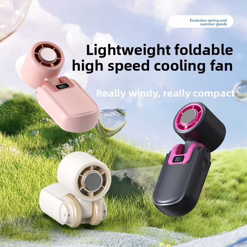 2026 new refrigeration handheld small fan with ultra-long battery life, USB mini, strong wind, portable, turbo high-speed fan