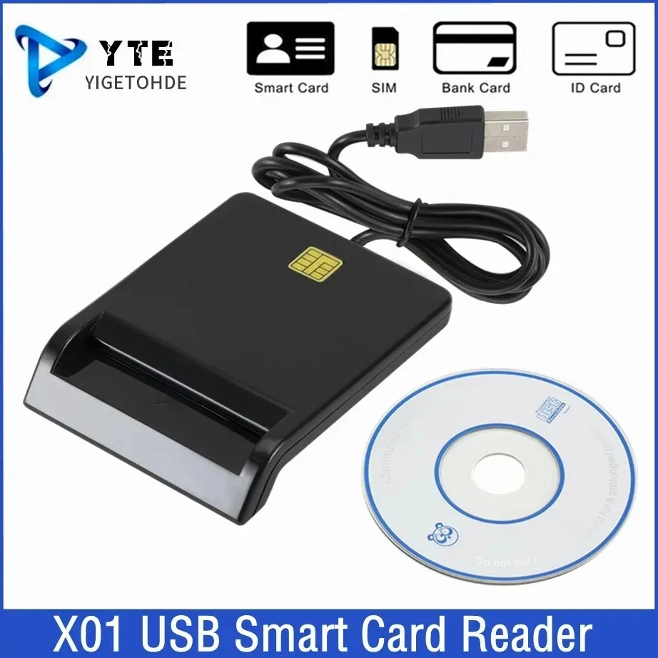 X01 USB 2.0 Smart Card Reader For Bank Card IC/ID EMV Card Reader High Quality For Windows7/8/10 Linux OS USB-CCID ISO7816