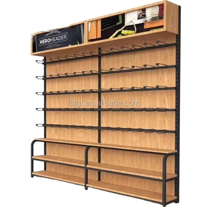 (customized)High grade cosmetic retail display racks wooden and metal display shelf miniso shop