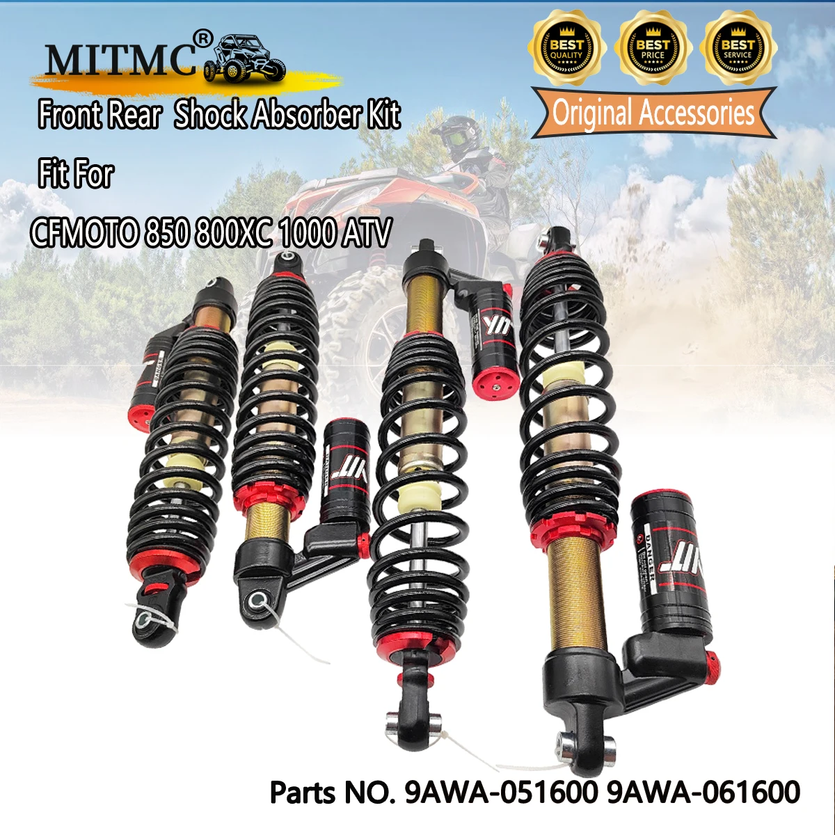 4PC Front Rear  Shock Absorber Kit Fit For CF850 800XC CF1000 ATV CFORCE 850XC 9AWA-051600 9AWA-061600