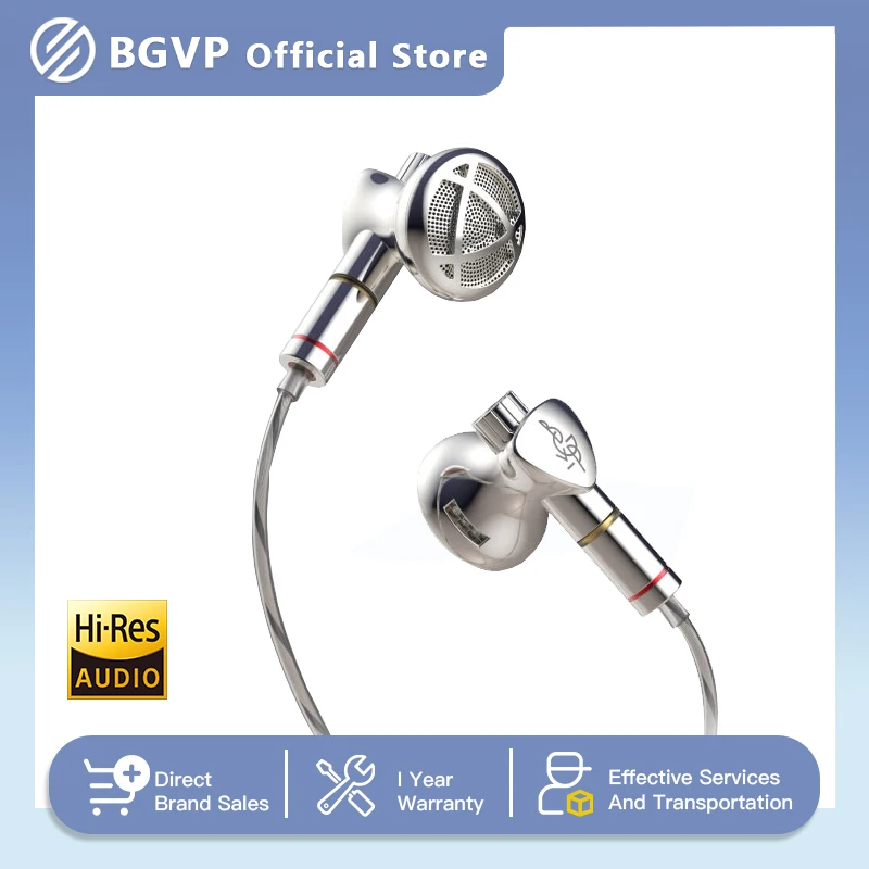 BGVP DX7 Flagship Tunable Flat Head Earbuds HIFI 2 in 1 Plug 3.5mm/4.4mm Replaceable MMCX Wired Earphone