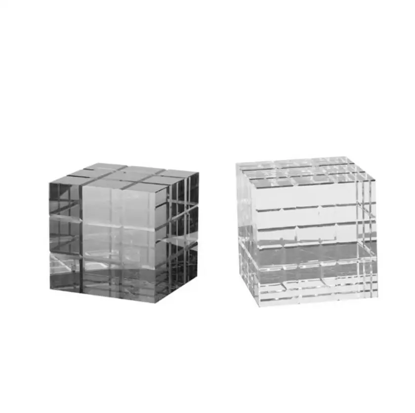 Crystal cube ornaments modern simple transparent anthracite crystal cube ornaments model house ornaments