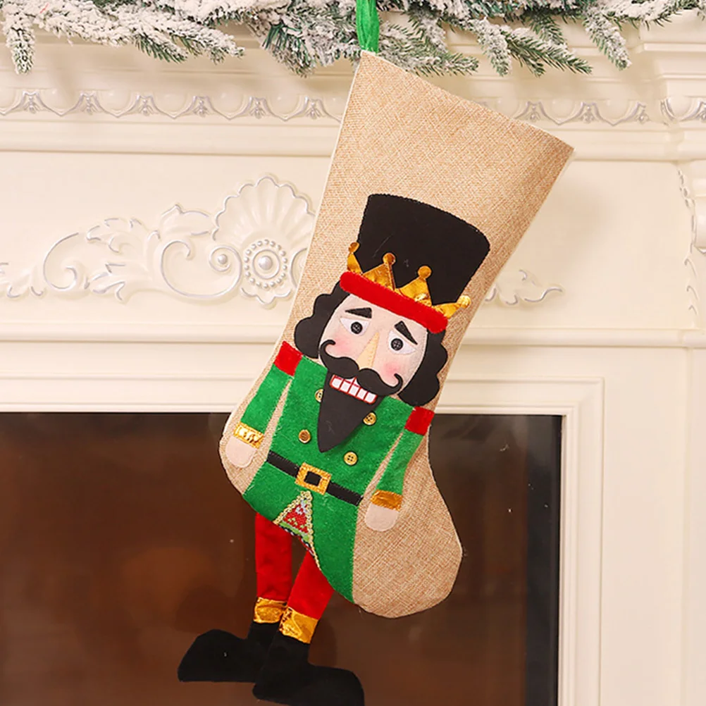 

Christmas Decor Stocking Gift Bag Decoration Nutcracker Soldier Sock Outdoor Socks
