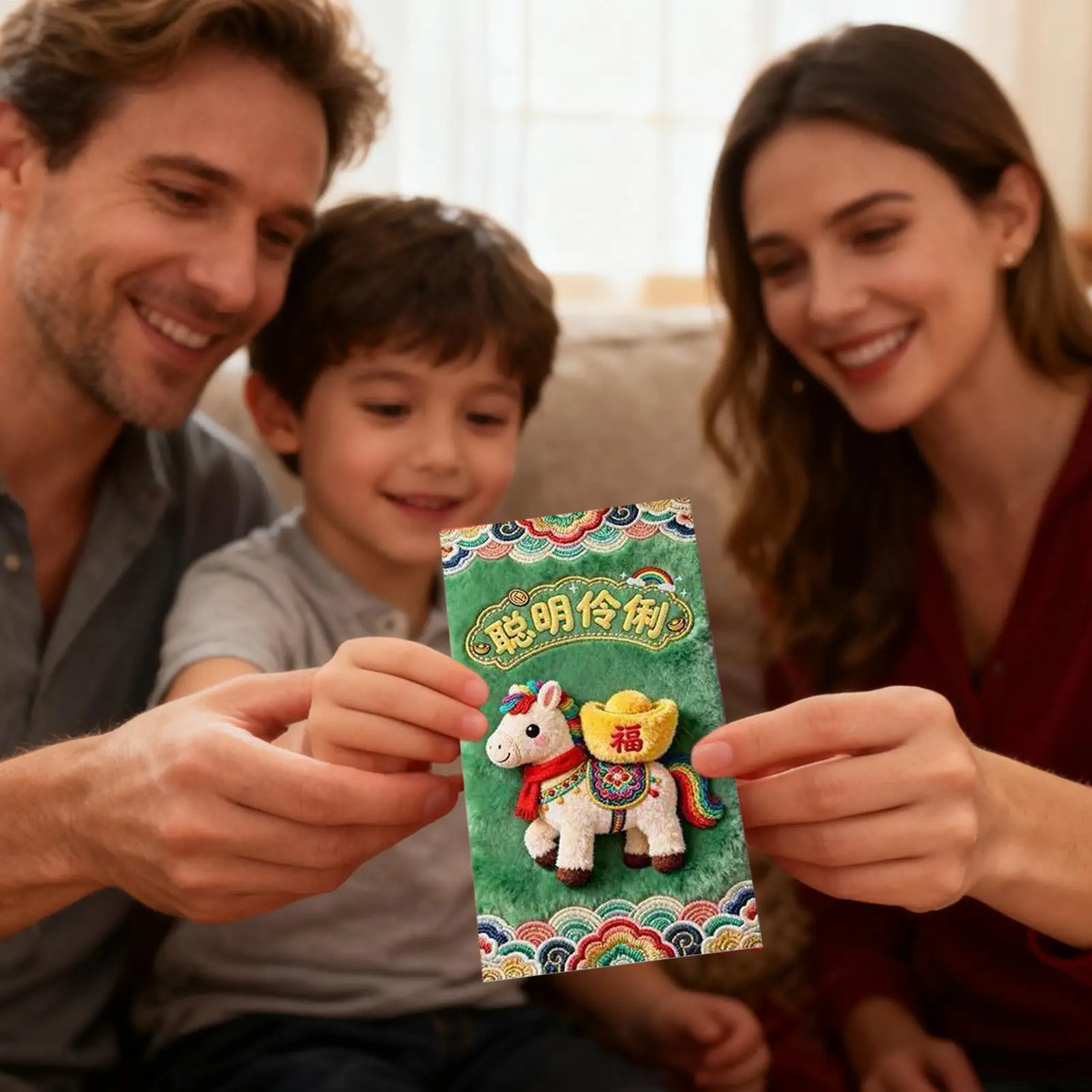 6 Teile/satz Rote Geld Umschläge 2026 Jahr des Pfers Gesticktes Rotes Paket Neujahr Kinder Glück Geld Brieftasche