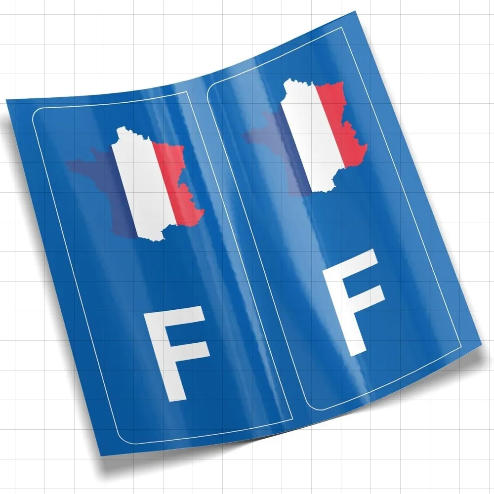 Pegatina de placa de matrícula de cortina de Francia, 2 pegatinas para matrícula de coche, remolques, departamento de caravana