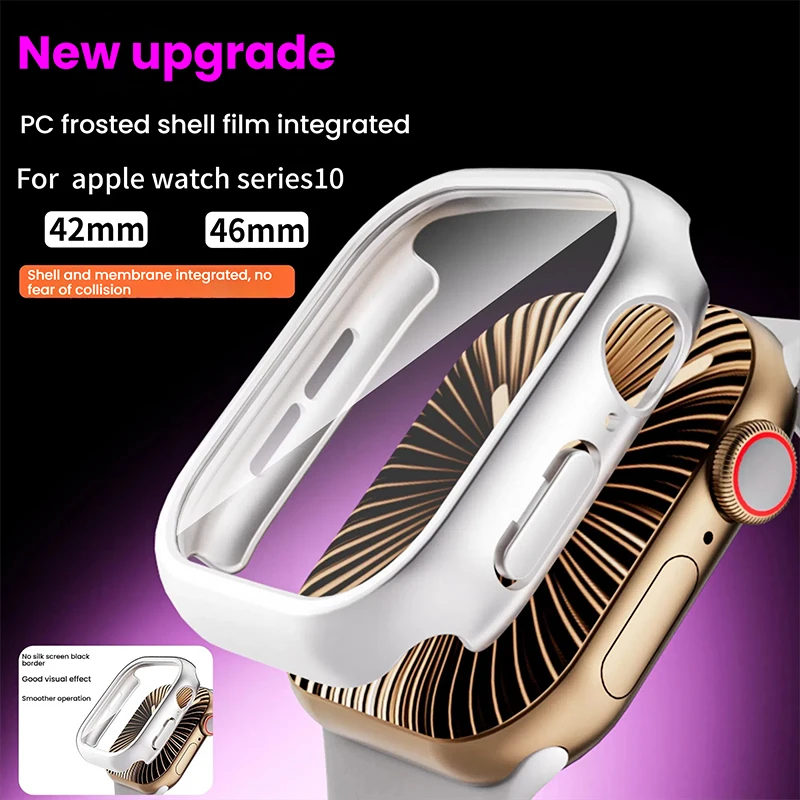 Suitable for Apple 10 series 42/46mm watch protective case, matte high-definition film protective case for iPhone