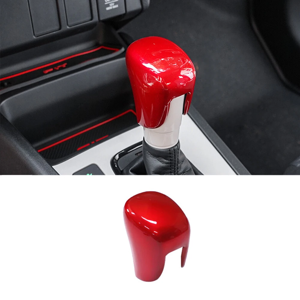 For Honda Fit Jazz 2020 2021 2022 2023 ABS red carbon Car gear shift knob head frame panel Decoration Car Styling Accessories