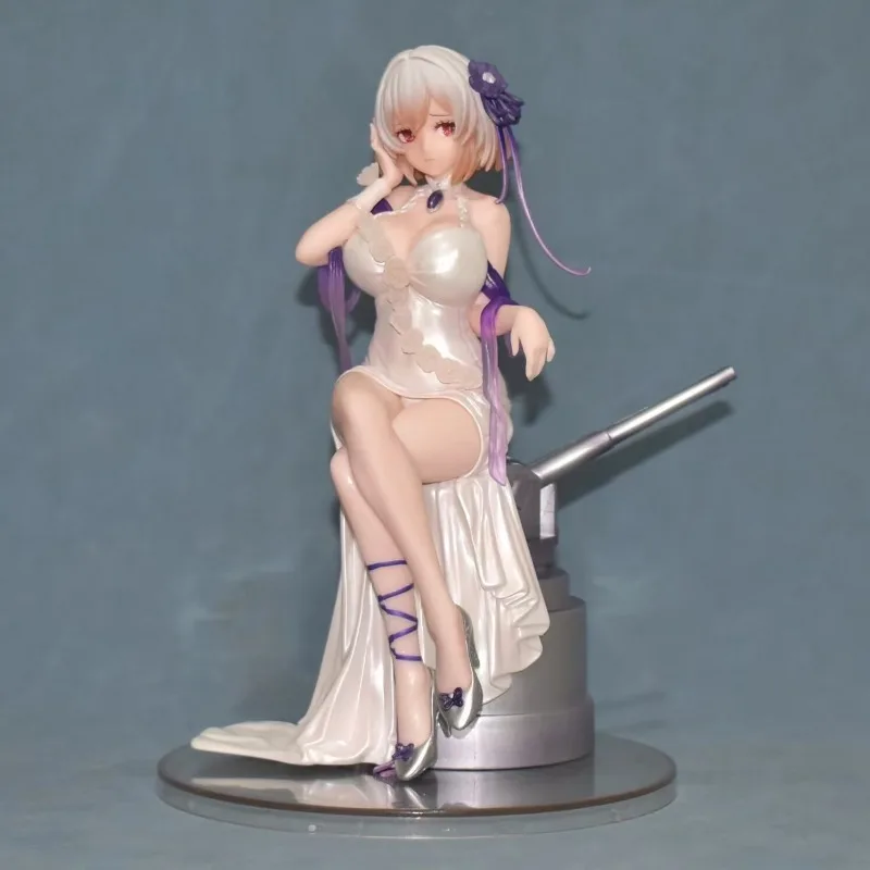 

20cm Azur Lane Sirius White Rose Sitting Figure with Formal Dress & Ship Equipment Anime PVC Collectible Toy Gift for Fans