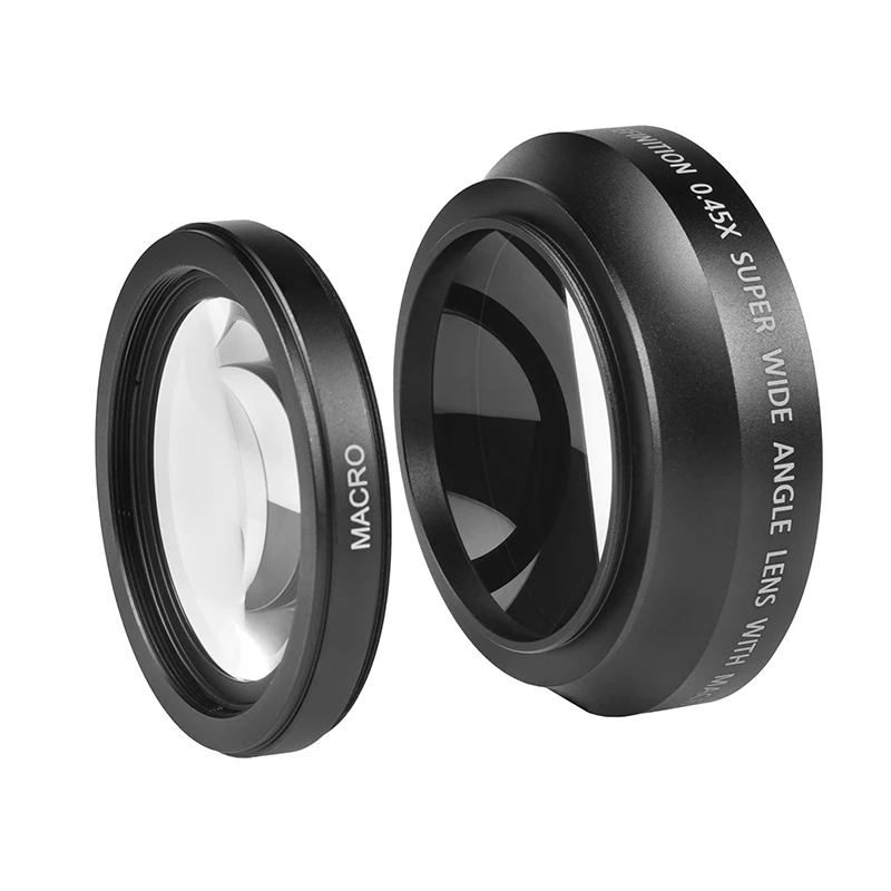 Vlogmagic 62MM / 67MM / 72MM 0.45X Wide Angle Attachment Lens with Macro Close-up  for Dslr Video Cameras Camcorder