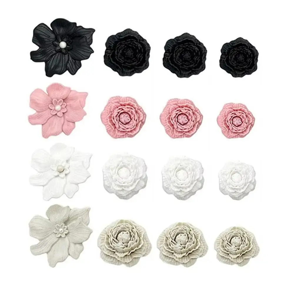 8Pcs 3D Flower Beach Shoe Charms Detachable Clip Buckle Shoe Decorations DIY Perforated Shoes Accessories