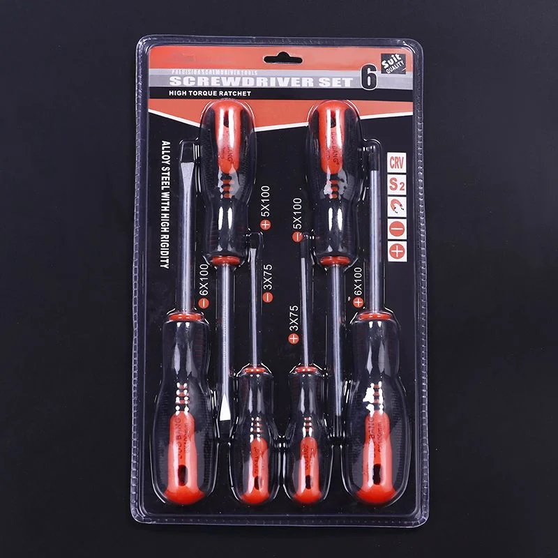 Screwdriver Set 4/6 Pieces Screwdriver Flat Head Plum Blossom Screw Batch Cross One Word Screwdriver with Magnetic Home