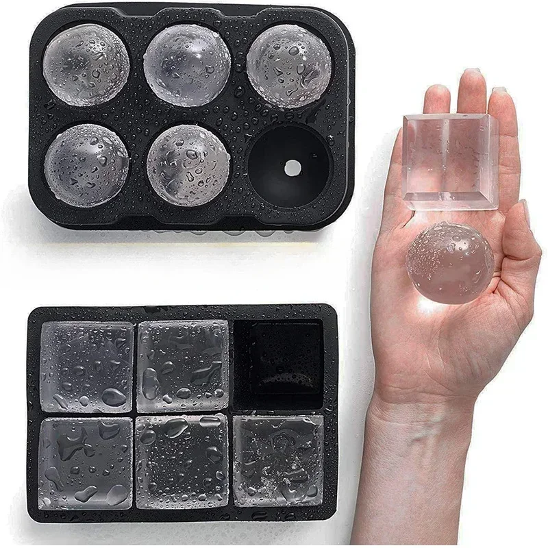 Food Grade Reusable Ice Maker IceCream Tools Ice Ball Mold Round Square IceTray Mold Silicone Ice Cube Mold Kitchen Tools