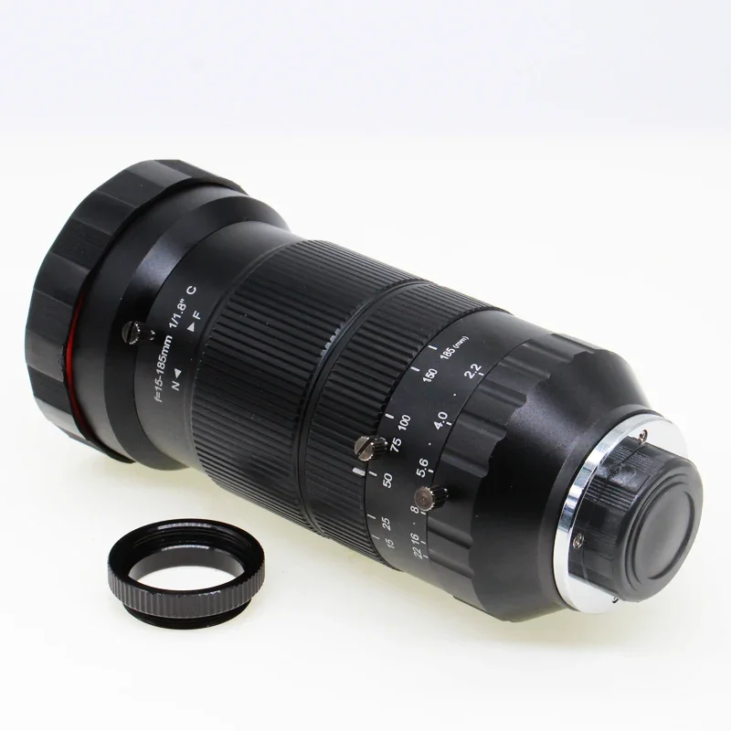 In stock SL-0492 15-185mm F2.2 Varifocal Zoom Lens C CS Mount 1/1.8 Inch 5MP Long Range Camera Lens