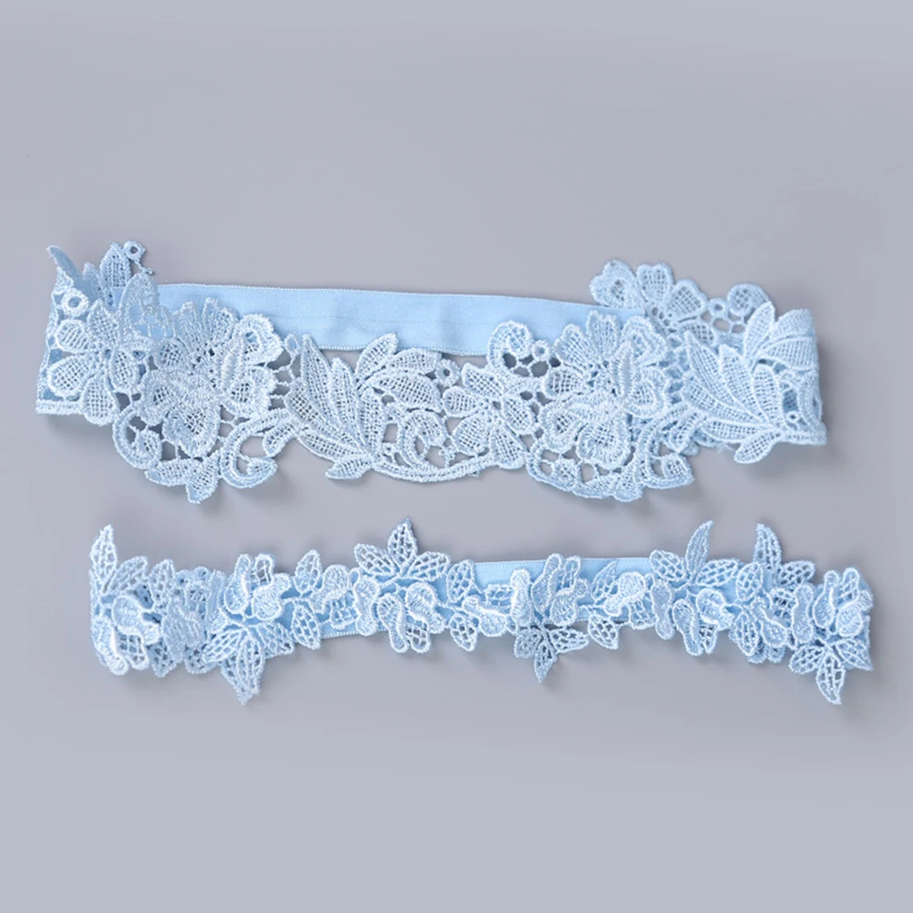 2 PCS Wedding League Bride Wedding League Bridal Lace for Bride Blue Gifts Belts Leg Garters Dress with Diamonds NEW 2024