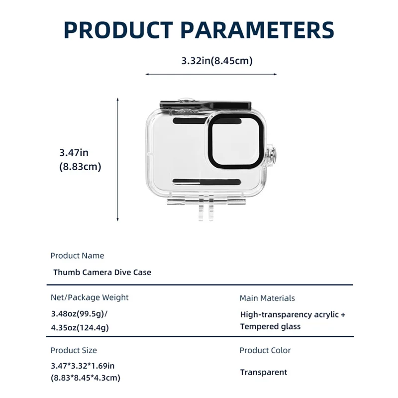 -AS58 60 м подводная крышка защитный корпус для дайвинга для Gopro Hero 13 12 черный водонепроницаемый чехол аксессуары для камеры
