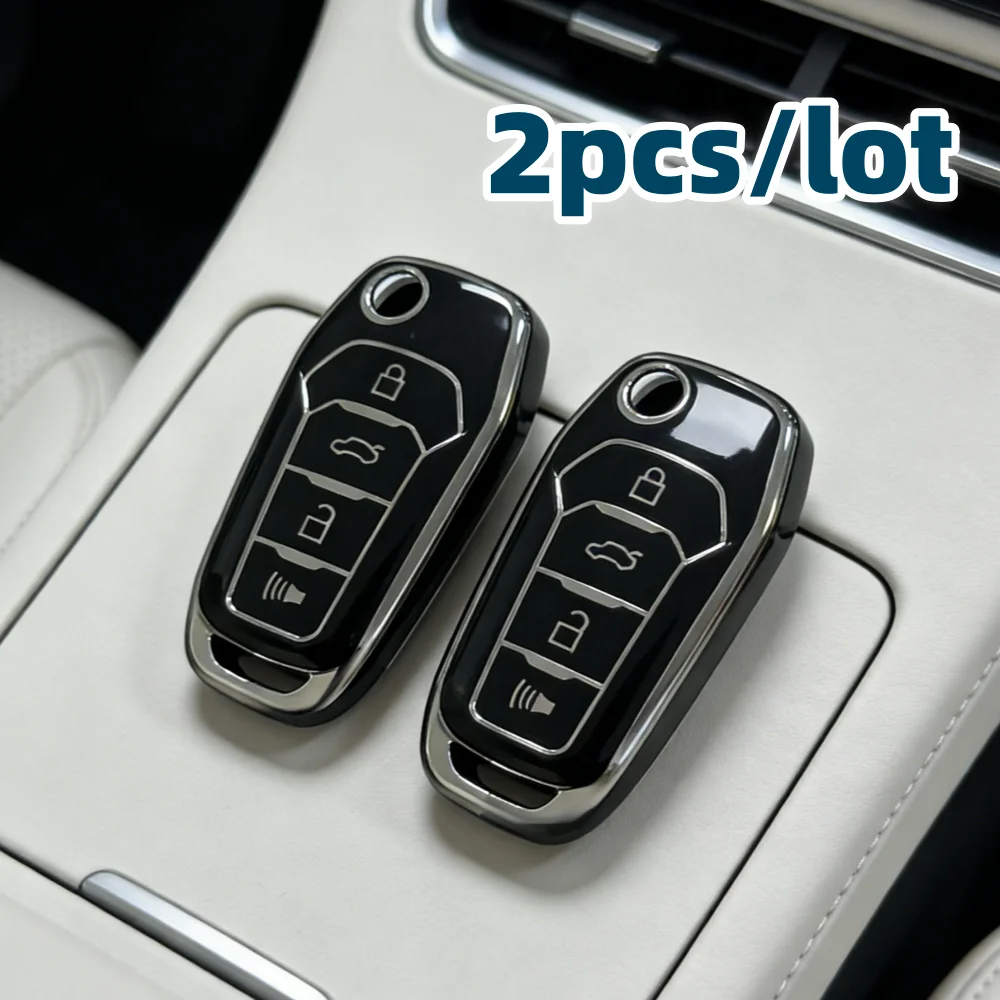 2pcs/lot Car Key Case Covers For Ford Escape Focus C-Max Transit F250 F350 F450 F550, only fit for the car key shown in the imag