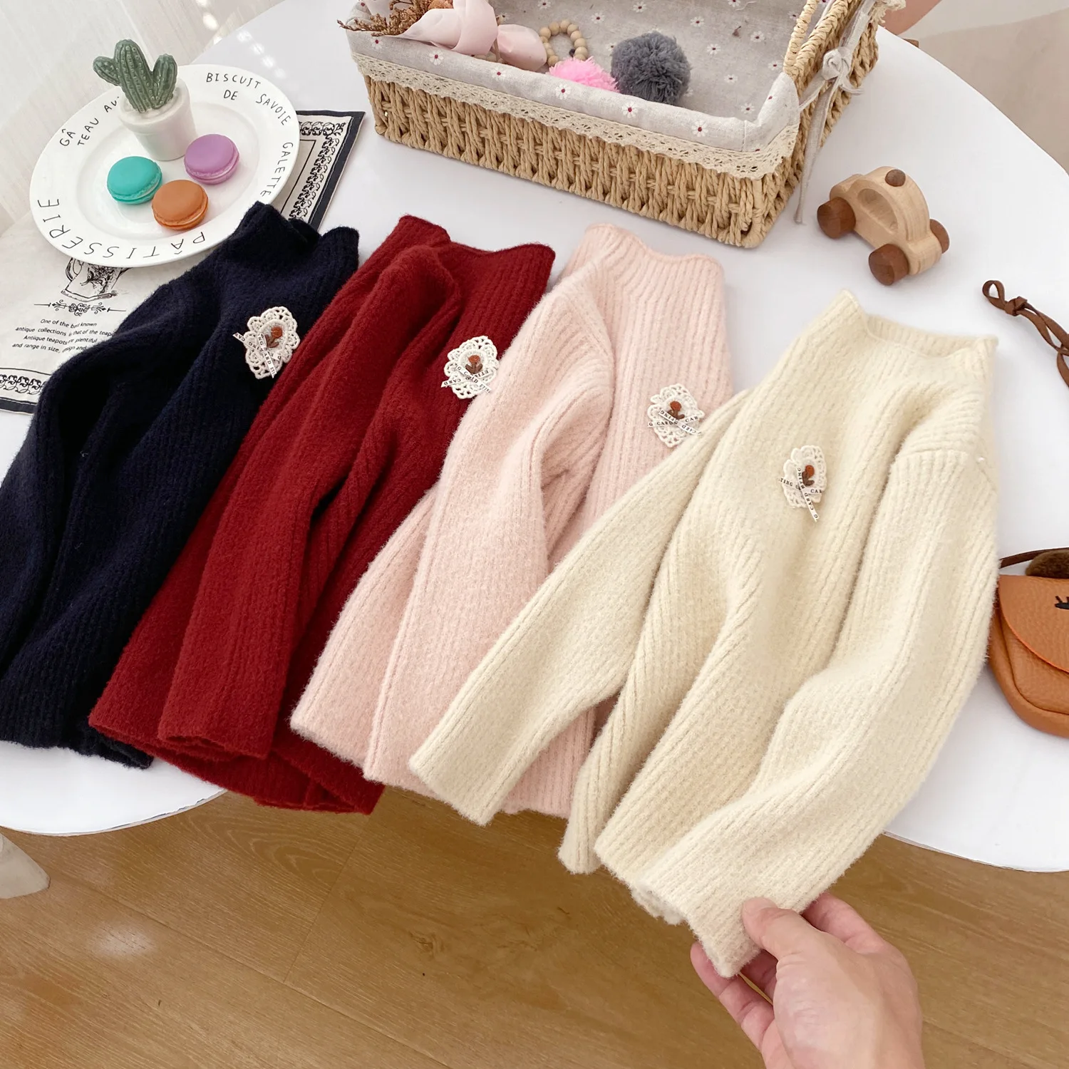 

Girls Knitted Sweaters Spring Autumn 2025 Children Woolen Jersey Tops Underwear Clothing For Baby Girl Pullover Sweater Kids 6Y