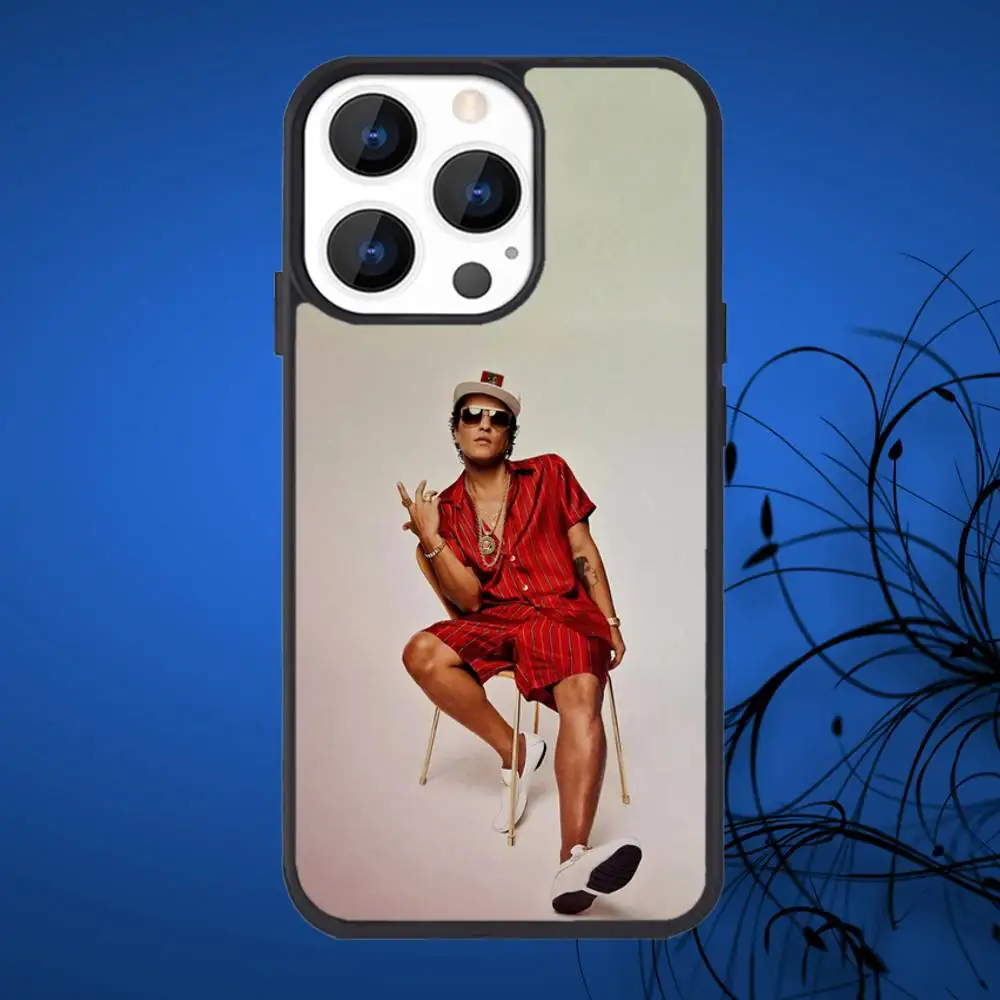 Bruno Mars Singer telefoonhoesje voor iPhone 17,16,15,14,13,12,11,Plus,Pro,Max Mini Magsafe magnetisch draadloos opladen