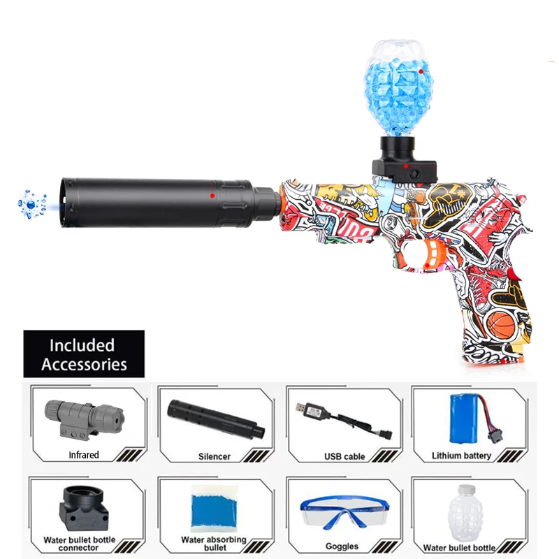 Bola de gel elétrica brinquedo arma verão ao ar livre laser macio bala blaster arma tiro esporte trainning brinquedo para crianças adulto presente