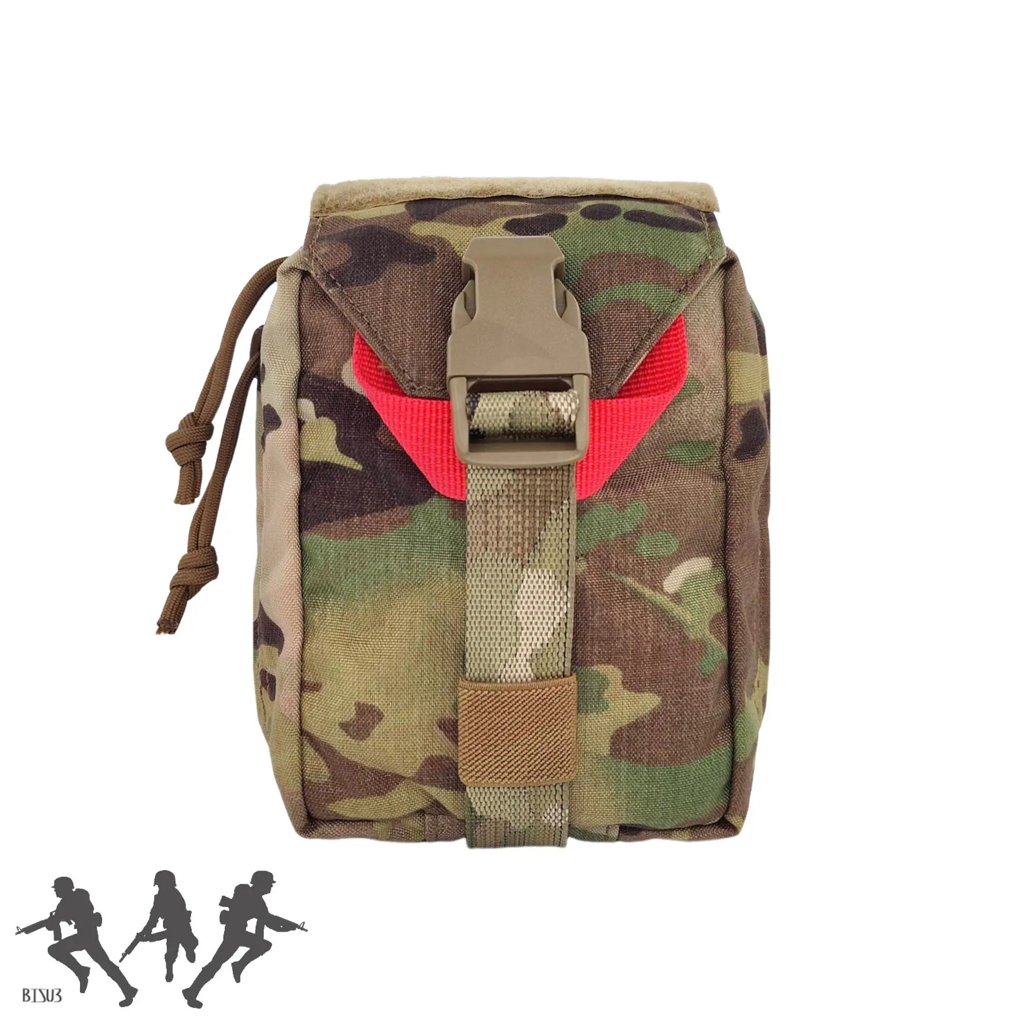 ATS Quick Release Tactical Medical Bag with Lid  Vertical Sundry Bag Small Pouch MC  Fabric