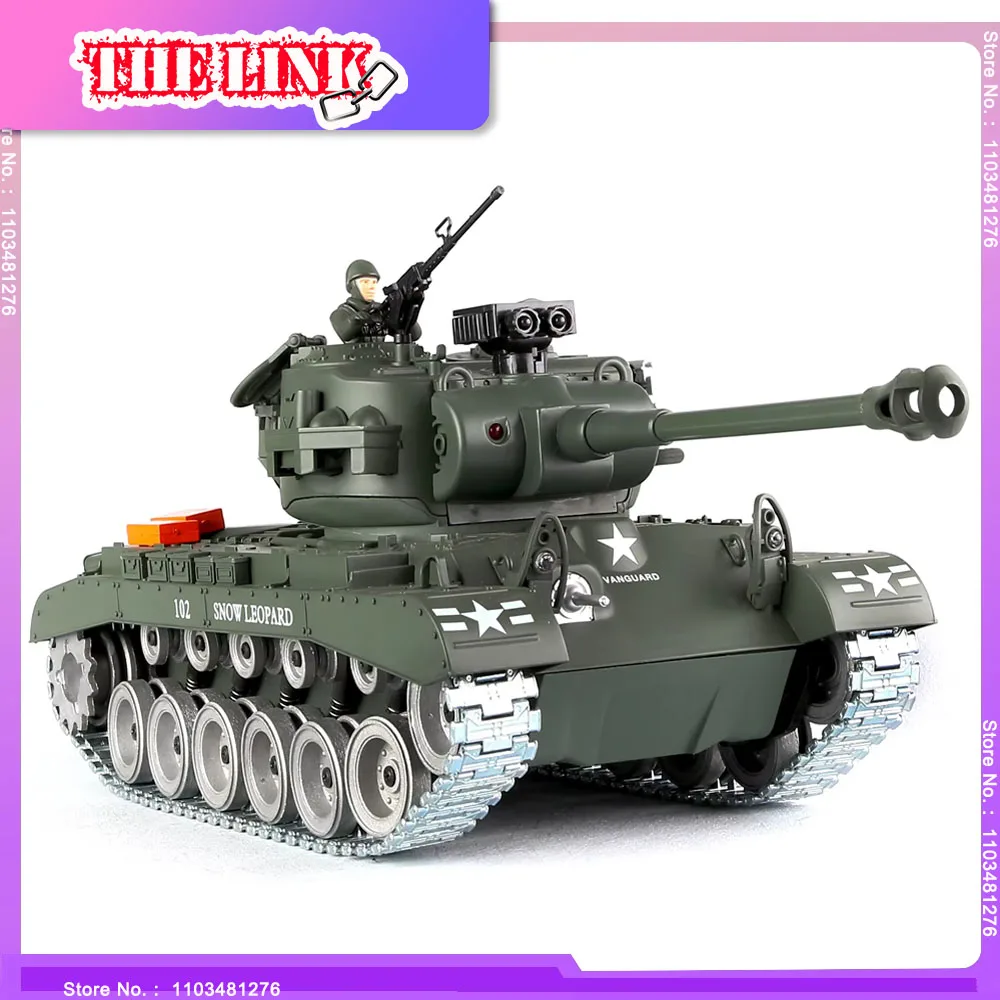 WW2 Army RC Tank Toy para Adultos, M26 Pershing Tank Car, 814 Pro Toy, Controle Remoto, Grande Presente Militar para Meninos, Idade 14 +, Escala 1:18