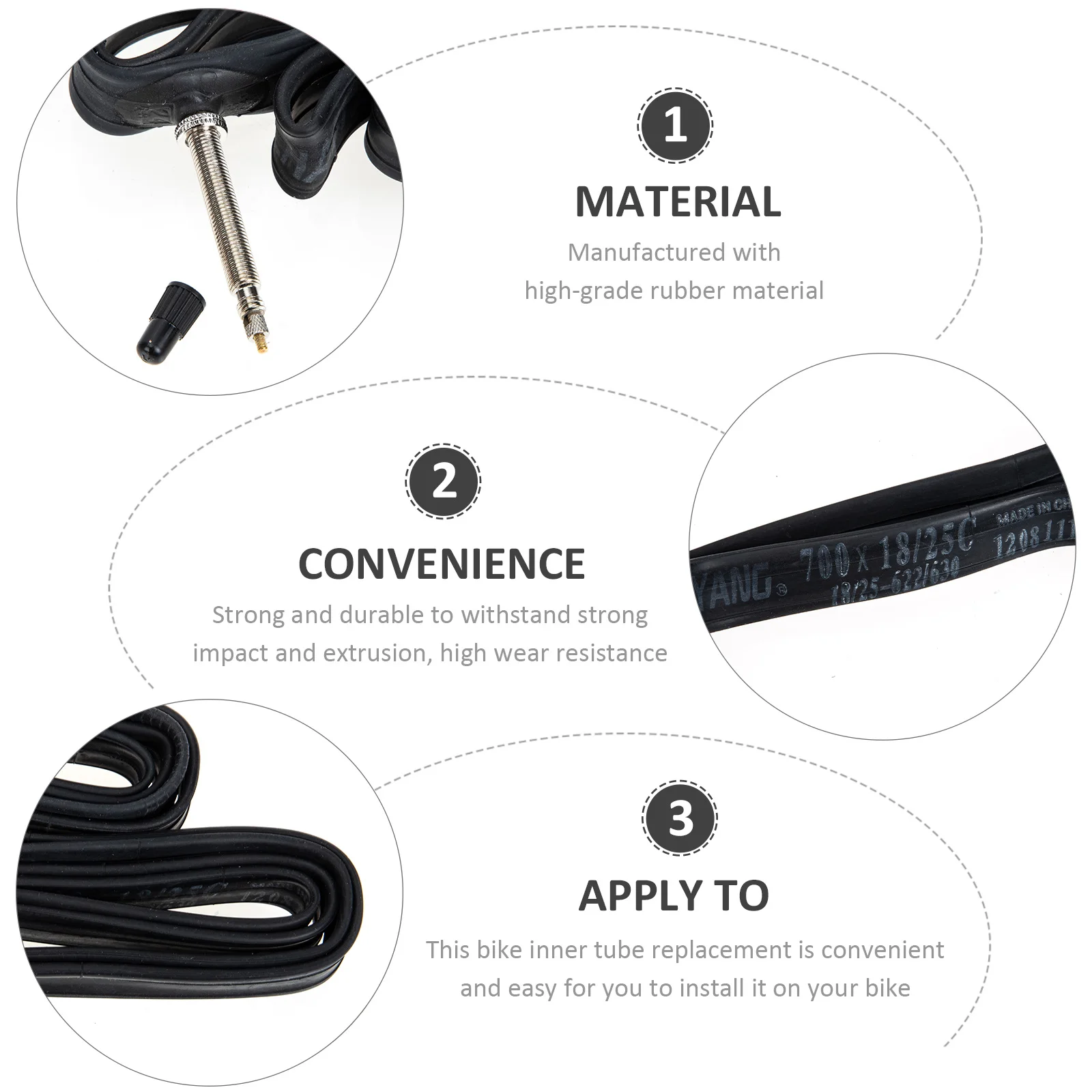 2Pcs Road Bike Inner Tube High-Grade Rubber Shock-Absorption Cycling Interior Tire Fv48 Bike Tube Cycling Interior Tire