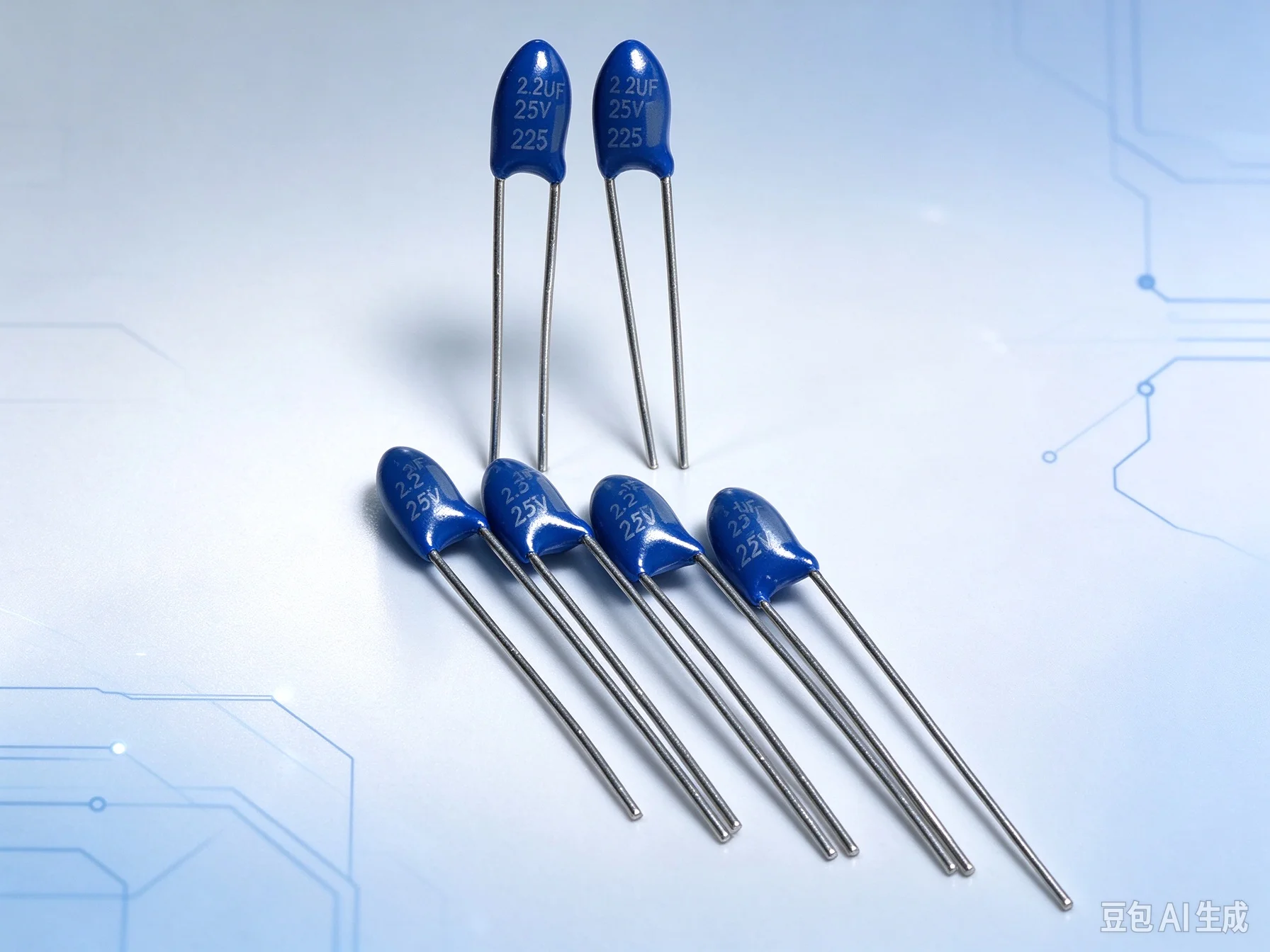 Vintage for NEC 2.2UF 25V 225 Tantalum Capacitor 3mm Pitch  100pcs
