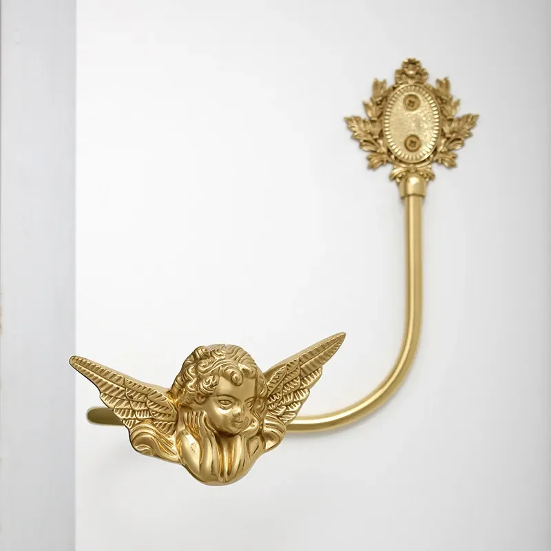 American light luxury retro brass curtain hook Nordic bedroom living room model room full copper curtain hook decorative hook
