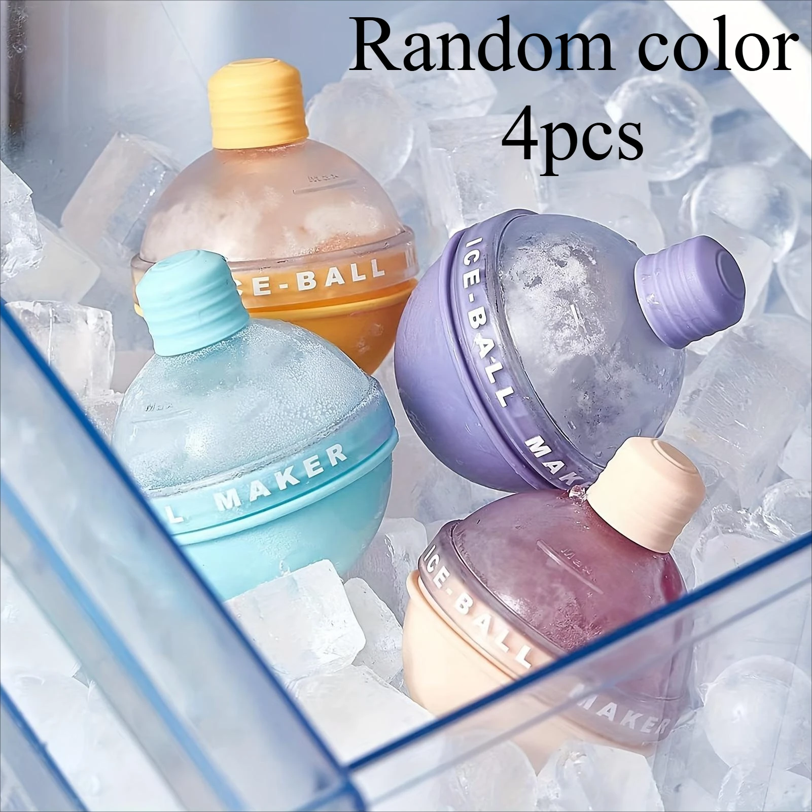 4pcs Premium Silicone Ice Sphere Molds - Seamless 2.5in Ice Balls for Enhanced Whiskey & Cocktail Experience - Easy-Release