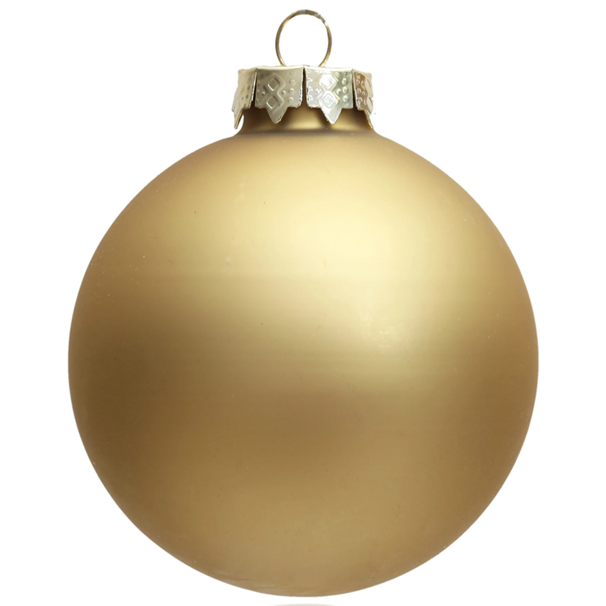 

5 Pieces - Home Event Party Christmas Xmas Decoration Ornament 80mm Painted Matte Finish Gold Glass Bauble Ball