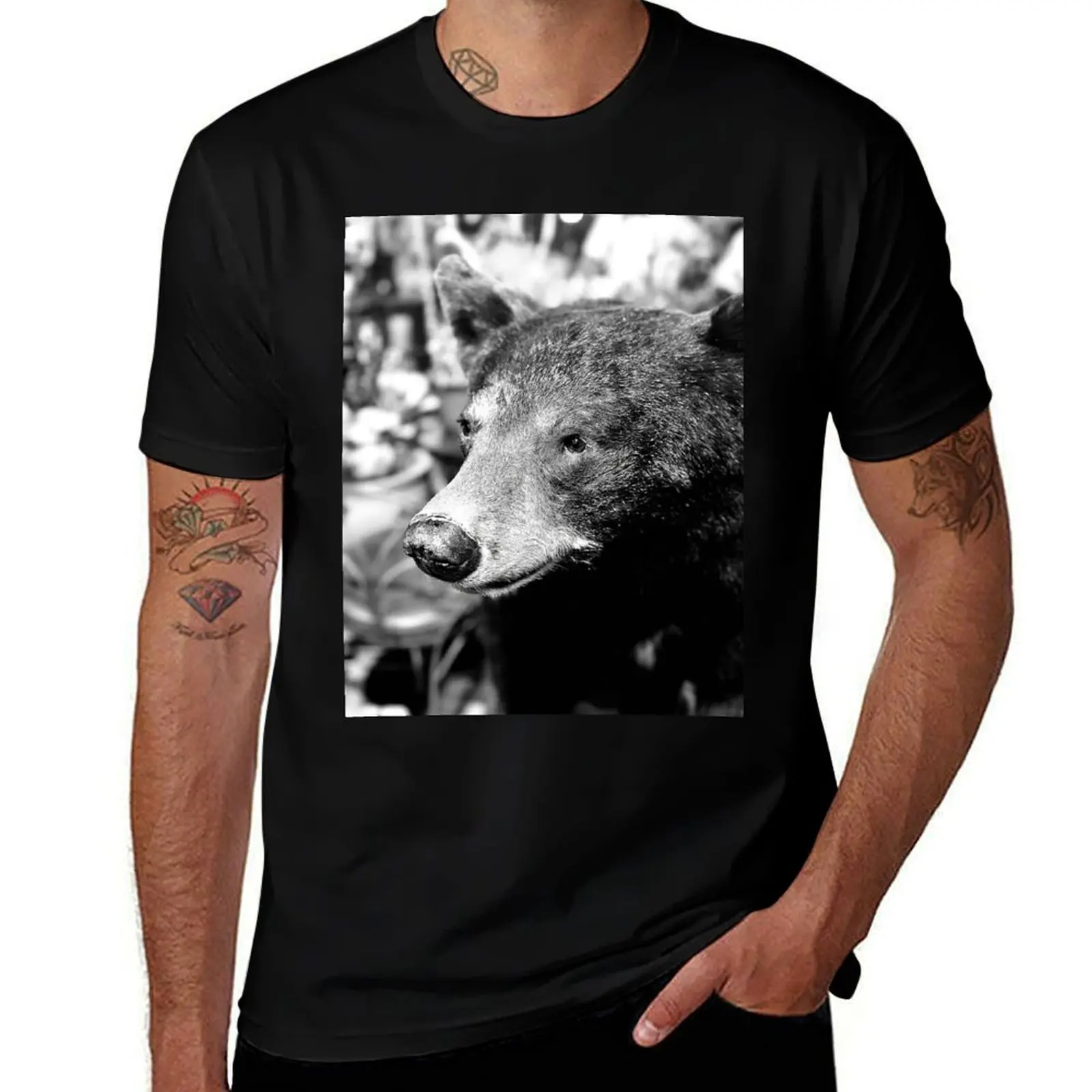 

Black and White Bear Photography T-Shirt customs design your own customizeds cute clothes mens designer clothes