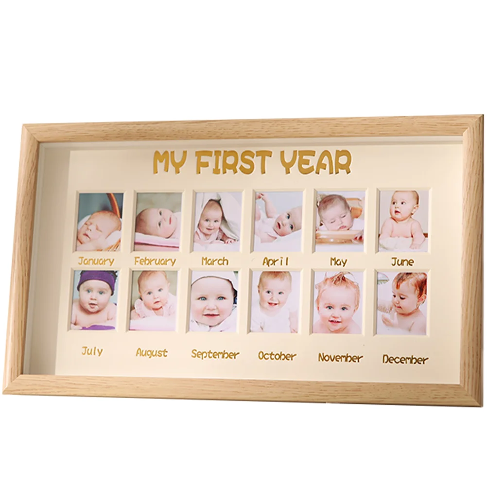 Photo Frame Table Baby Milestone Infant Growth Commemorate Keepsake Newborn Girl Essentials Book 12 Month Picture