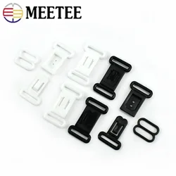 100-500Sets Meetee 12.5mm Plastic Adjustable Buckles O Ring Clasps Hooks Bow Tie Buckle for Bra Underwear Sewing Accessories