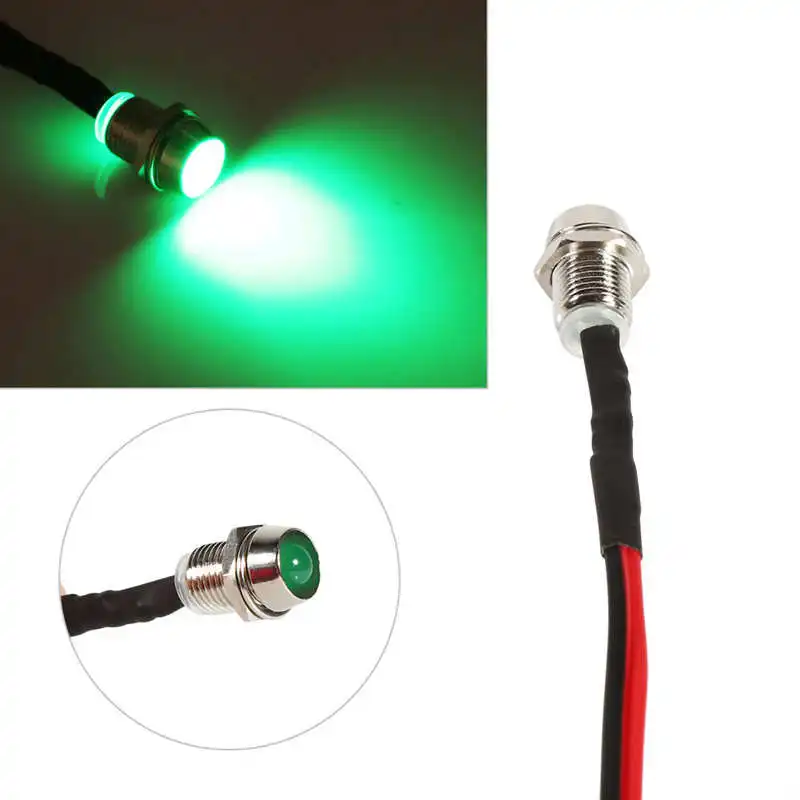 4 قطعة 12 فولت 8 مللي متر LED لوحة الطيار داش تحذير ضوء مؤشر مصباح سيارة فان التحكم عن بعد اكسسوارات السيارات #3