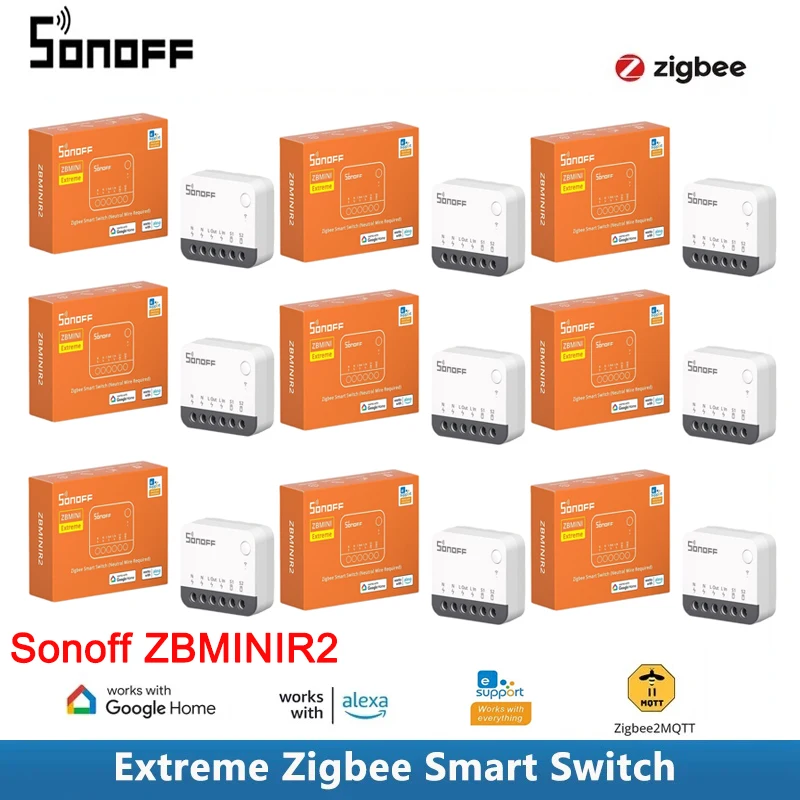 SONOFF ZBminir2 Zigbee Mini Smart Switch Smart Home Circuit Breaker Remote Control via eWeLink Compatible With Zigbee Hubs