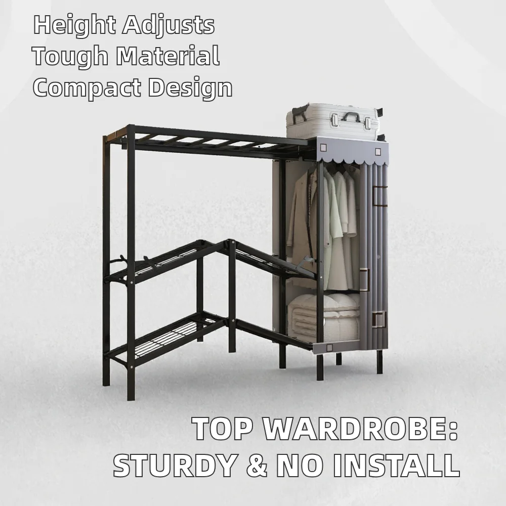 Beliche dobrável de metal moderno com armazenamento integrado, mobília de quarto para uso doméstico para sala de estar