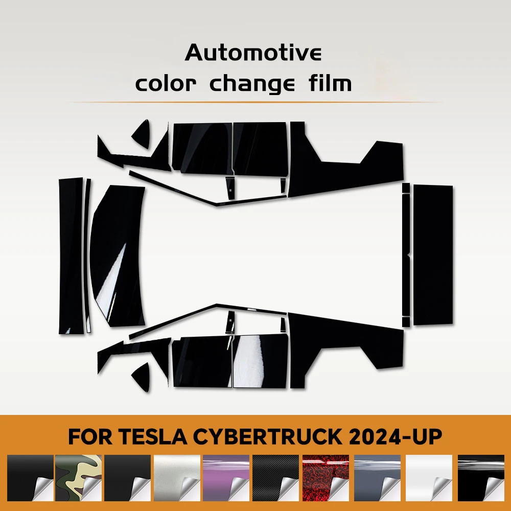 For Tesla Cybertruck 2024 Paint Protection Film PPF Car Body Sticker Color Paint Film Kit Anti-Scratch Trim Accessories