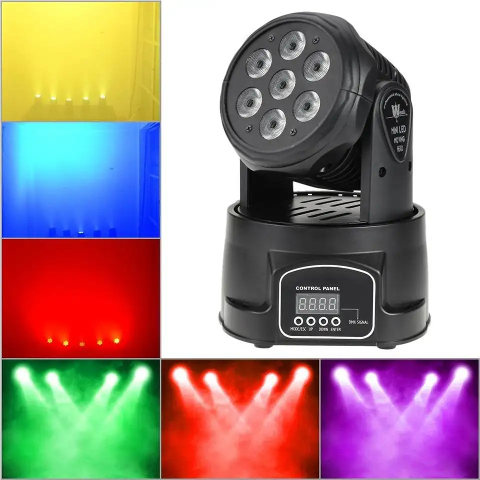 Imagem -02 - Stage Disco Ball Effect Moving Head Light Mini Led 7x18w Rgbwa uv Dmx Control dj Música Bar Festa Clube