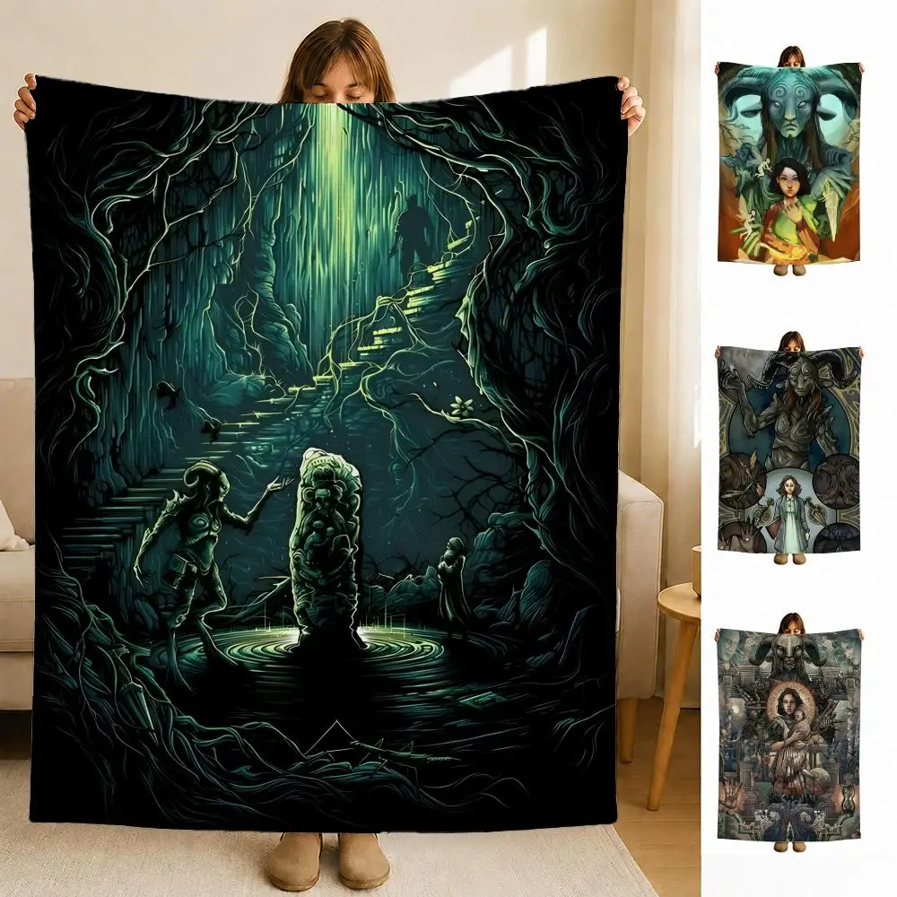 fantasy P-Pan Labyrinth Tale Throw Soft Flannel Blanket for Bed Bedroom Sofa Picnic Throw Skin-friendly Breathable Gift Cover
