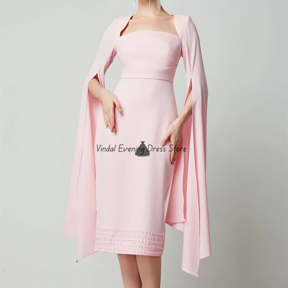 

Vindal Elegant Prom Dress Robe Customized for Women Tea-Length Cap Straps Sexy Slit Sujetador Incorporado Pink 2025