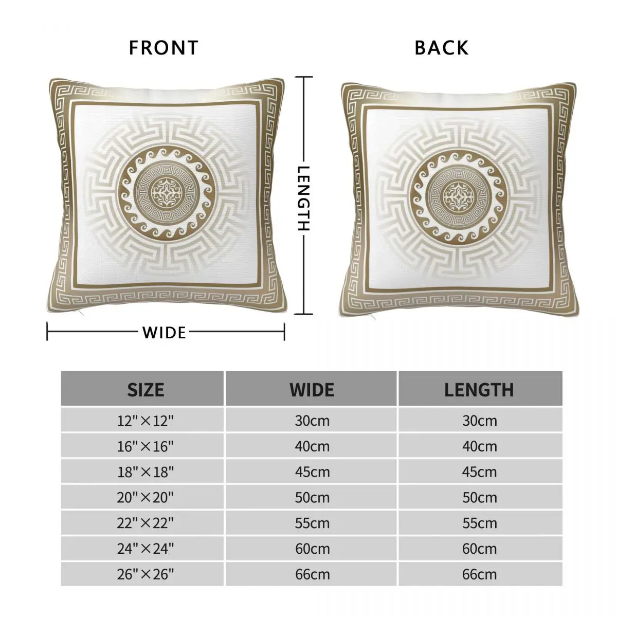 Greek Key Meander Bronze White Pillowcase Polyester Linen Velvet Printed Zip Decorative Pillow Case Sofa Cushion Cover 18