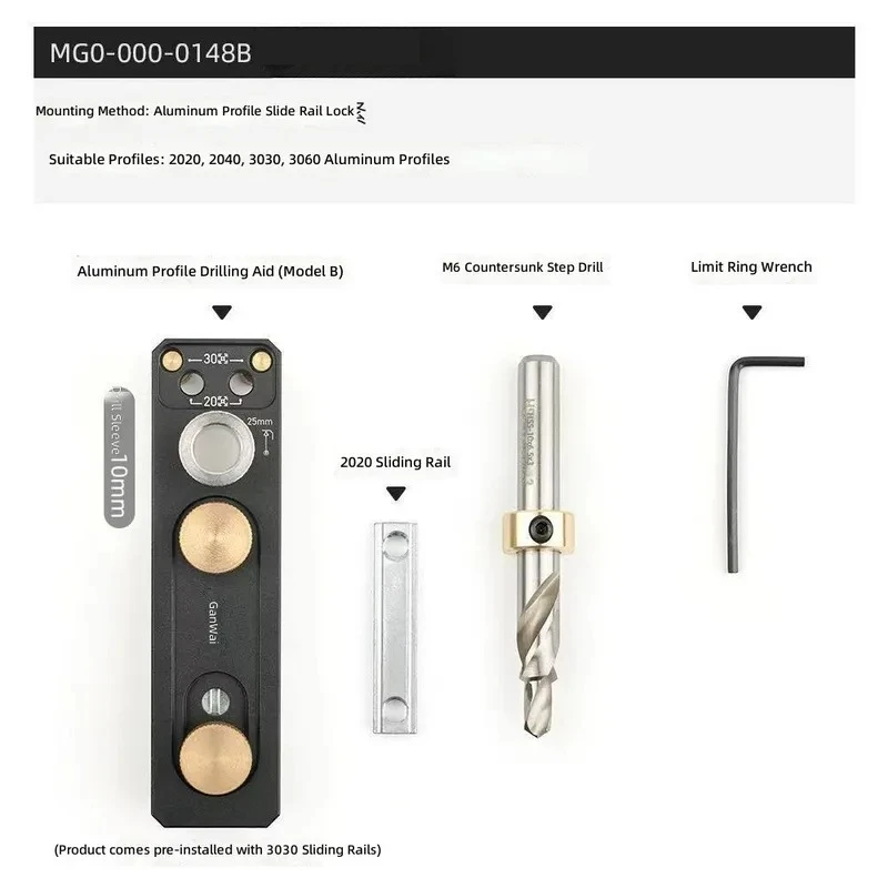 Aluminum Profile Punching Assist Tool 203040 DIY Through Connection Countersunk Head National European Standard Single Double