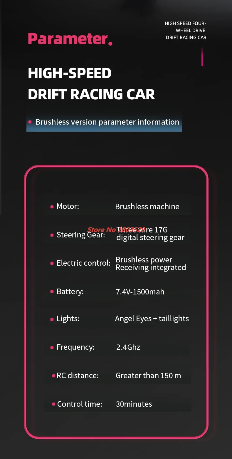 

70 км/ч RC Drift Sportscar 2,4G 4Wd Высокоскоростной бесщеточный автомобиль Соревновательный радиоуправляемый гоночный автомобиль Игрушки для мальчиков Детские подарки Игрушечный автомобиль