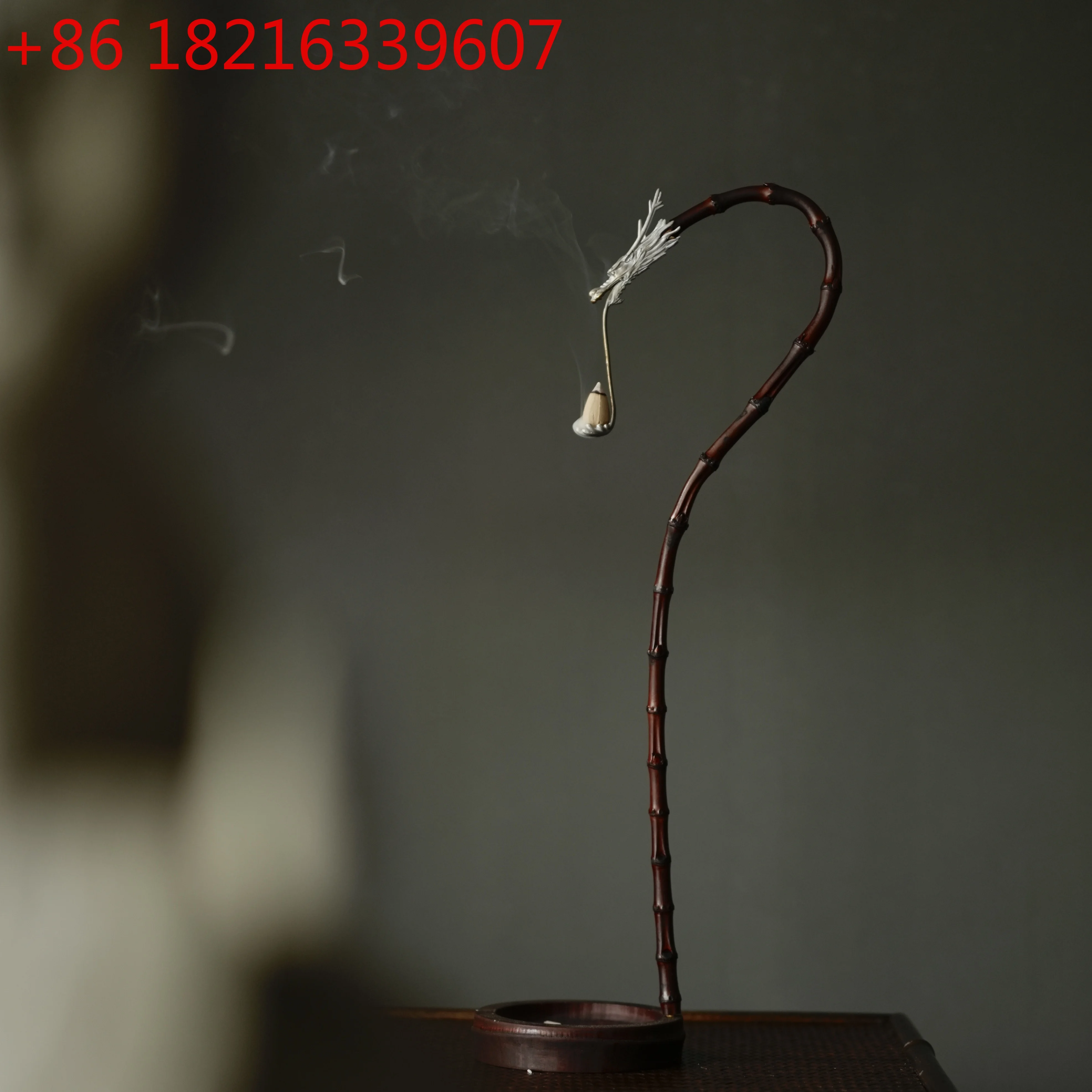 

Handmade lacquered dragon hanging incense, bamboo upside down incense seat