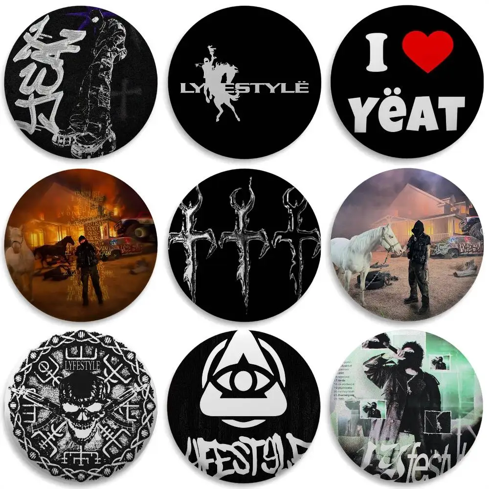 المغني Y-Yeat LyfestyleS شعار شارات مستديرة رائعة شارة دبابيس الإبداعية دبابيس للملابس قبعة ظهره هدية الملحقات