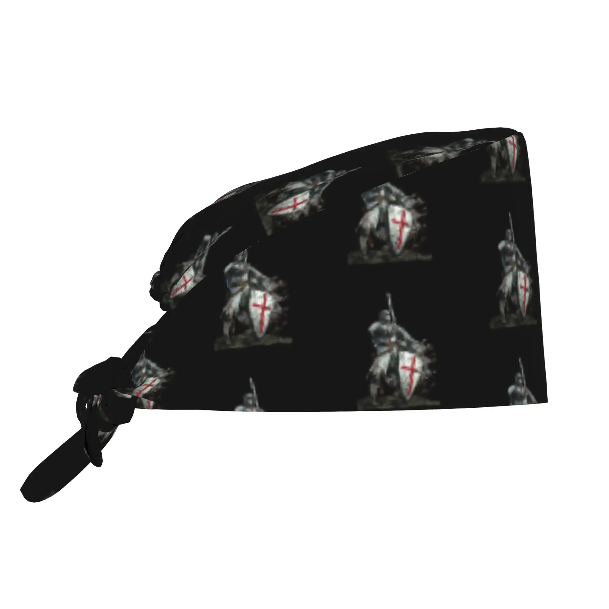 Knights Templar Warrior Medical Staff Scrubs Hat Women Men Medieval Templar Shield Cross Doctor Nursing Surgical Cap Scrub Caps